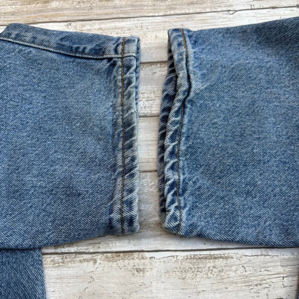 VTG Structure Jeans 38L x 34 Medium Wash Blue Denim - Picture 11 of 13